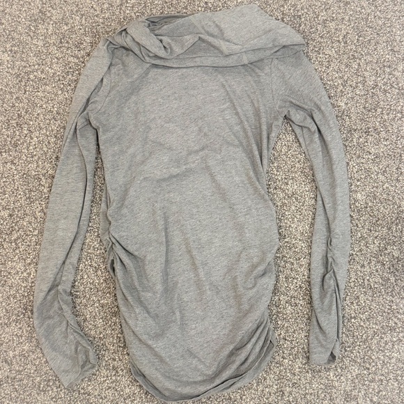 Lucy cowl neck hooded ruched, ruched sleeve pullover top ❤️ - Picture 4 of 6